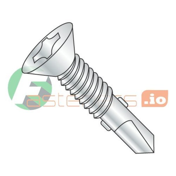 Newport Fasteners Self-Drilling Screw, #12-24 x 2-1/2 in, Zinc Plated Steel Flat Head Phillips Drive, 1000 PK 239499
